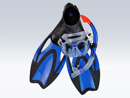 潜水镜 全干式呼吸管 面镜 脚蹼 浮浅装备 浮潜三套装